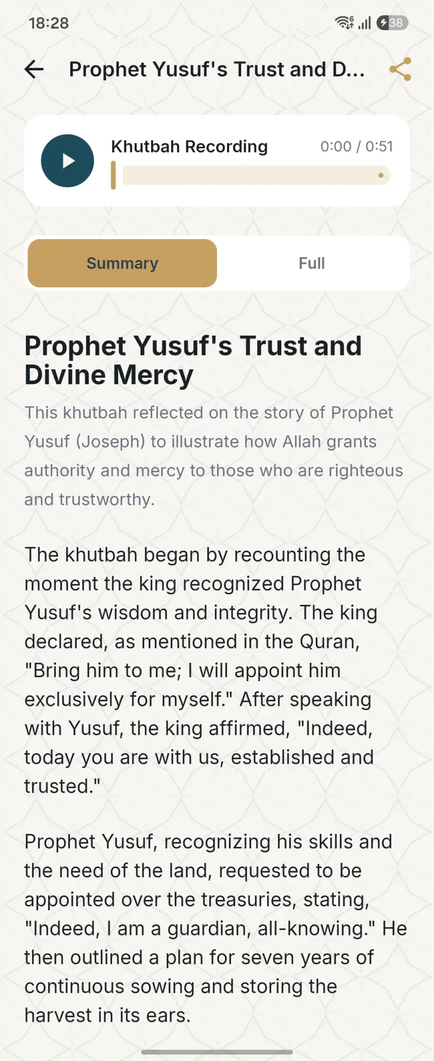 Khutbah summary